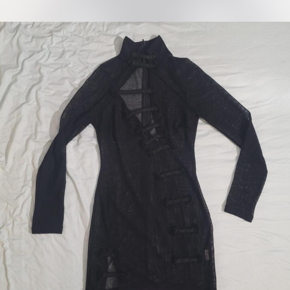 Rick Owen’s inspired *Midnight Black Long Sleeve Dress